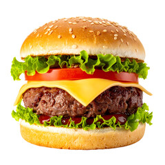 Close-up of a Deliciously Prepared Cheeseburger