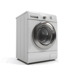 white washing machine, on transparent background. 