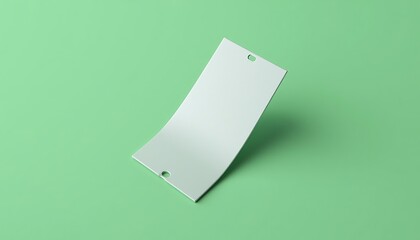 Curved Rectangular Card on Green Background