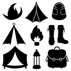 set of camping icons