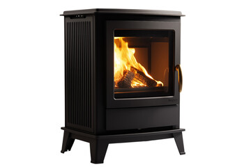 Efficient Wood Burning Stove: Cast Iron Fireplace for Cozy Homes transparent background png