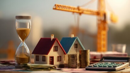 The miniature houses symbolize investment opportunities in real estate and housing market growth.