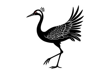 Fototapeta premium heron silhouette isolated on white