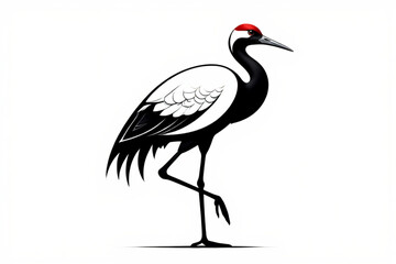 Obraz premium black crowned crane isolated