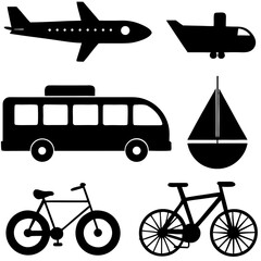 transportation icons set