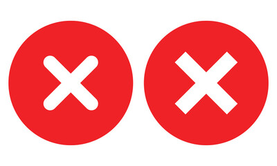 Cross sign element. red x icon circle