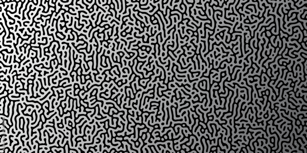 Fototapete abstract truing organic wallpaper turing reaction diffusion monochrome seamless pattern with chaotic