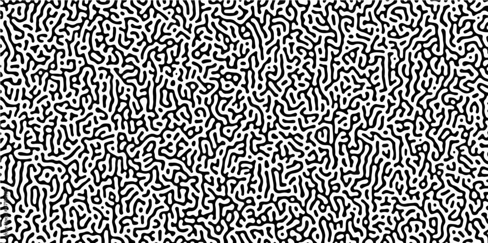 Fototapete abstract truing organic wallpaper turing reaction diffusion monochrome seamless pattern with chaotic