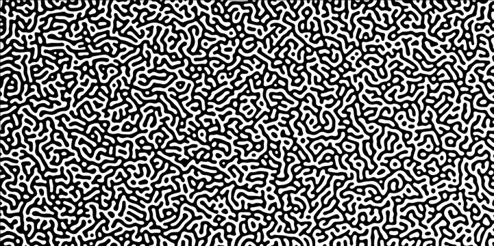 Abstract truing organic wallpaper Turing reaction diffusion monochrome seamless pattern with chaotic motion. Turing reaction diffusion monochrome seamless pattern with chaotic motion.