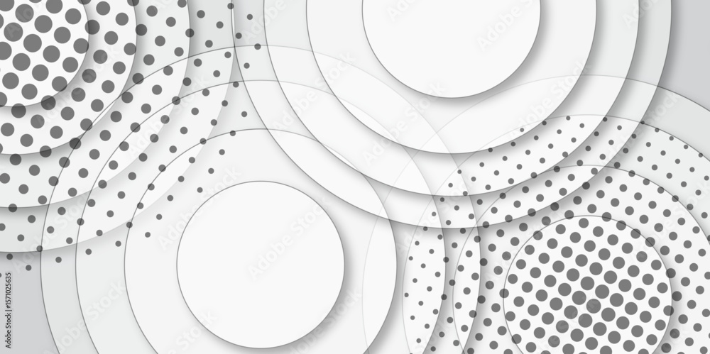 Aufkleber gray and white abstract background with halftone circle dotted. basic halftone dots effect in gray a