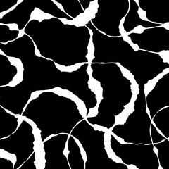 Abstract black white wavy pattern. Vector Illustration.