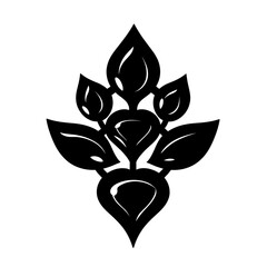 Obraz premium Layered pyramid brooch silhouette, dimensional deco jewelry design