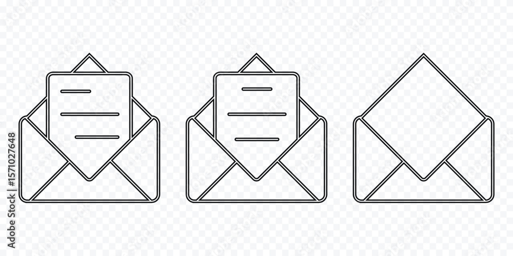 Poster mail, email, and envelope icon set. mail icon. email sign. envelope vector set. send message sign. r