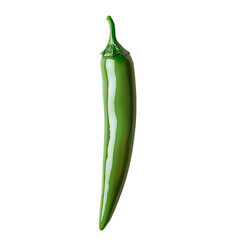 Green Chili Pepper Vibrant Spicy Culinary Ingredient isolated on transparent background