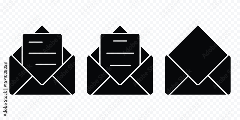 Poster mail, email, and envelope icon set. mail icon. email sign. envelope vector set. send message sign. r