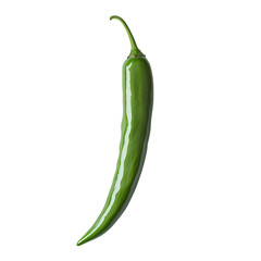 Green Chili Pepper Vibrant Pixel Art Spicy Food Illustration Culinary Graphics isolated on transparent background