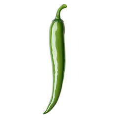 Green Chili Pepper Vibrant Vegetable Spicy Cuisine Ingredient isolated on transparent background