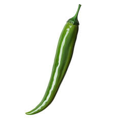 Green Chili Pepper Vibrant Vector Illustration of a Single Jalapeo isolated on transparent background