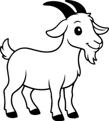 goat cartoon coloring page