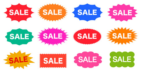 セール　素材　ラベル　アイコン　ステッカー　シール　あしらい　飾り　シンプル　値引き　値下げ　キャンペーン　Set of Sale badges.Sale sticker