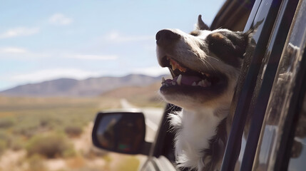International Dog Day, A happy dog sticking its head out of a car window