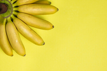 Bunch of mini baby bananas, copy space for text
