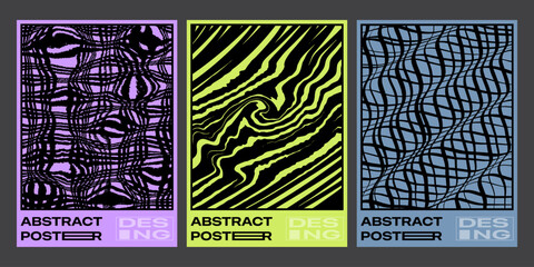 Set of Creative concept modern abstract art design. Templates for celebration, ads, branding, banner, cover, label, poster, sales.