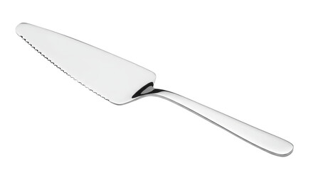 Elegant Silver Cake Server Isolated 1.