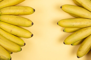 Bunch of mini baby bananas, copy space for text