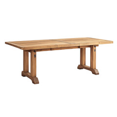 Rustic Farmhouse Dining Table HandHewn Wood Unique Design isolated on transparent background