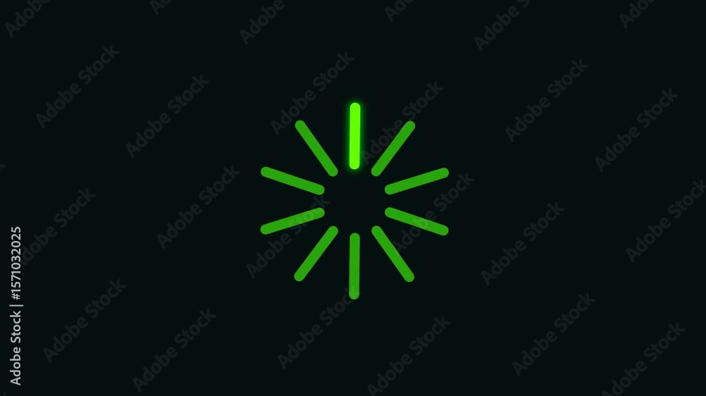 Poster loading icon animation on black screen