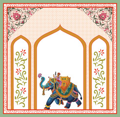 Indian traditional flower motif. Botanical floral ethnic motif, Traditional indian Mughal floral motif ethnic decorative border pattern design, perfect for wallpaper, textile pattern, cloth print, © Nayan