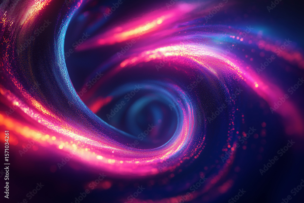 Aufkleber abstract creative modern colorful ultra wide background. neon glowing twisted cosmic lines. beautifu
