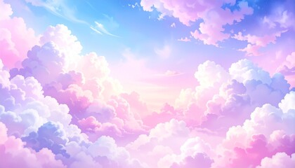 Fototapeta premium 雲と輝く星の柔らかい抽象的な背景 生成AI