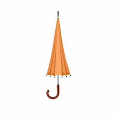 An elegant orange umbrella is ready for rainy weather, making it ideal for designs related to protection or seasonal graphics.