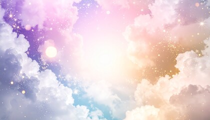 雲と輝く星の柔らかい抽象的な背景　生成AI