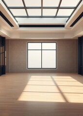Fototapeta premium Empty room with window Empty room interior design architecture blank design room