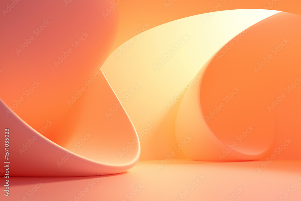 Poster abstract minimalist shape light background design 3d render