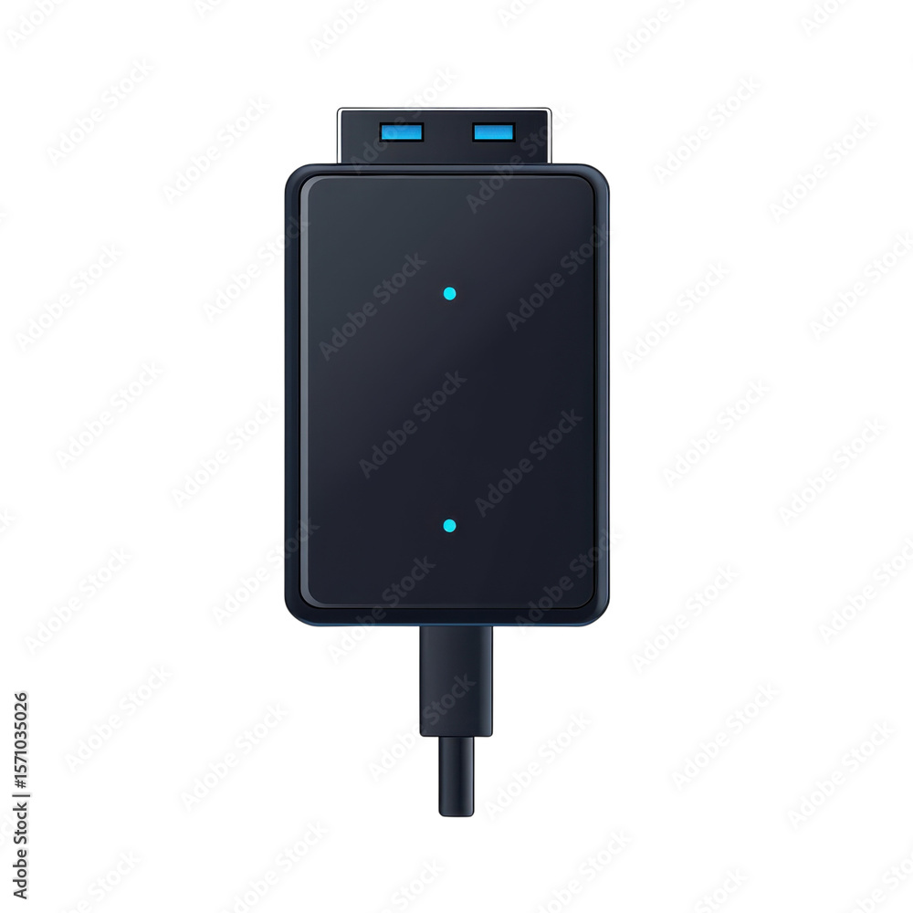 Aufkleber usb adapter usb c port data connector device electronic black hub dongle on transparent background