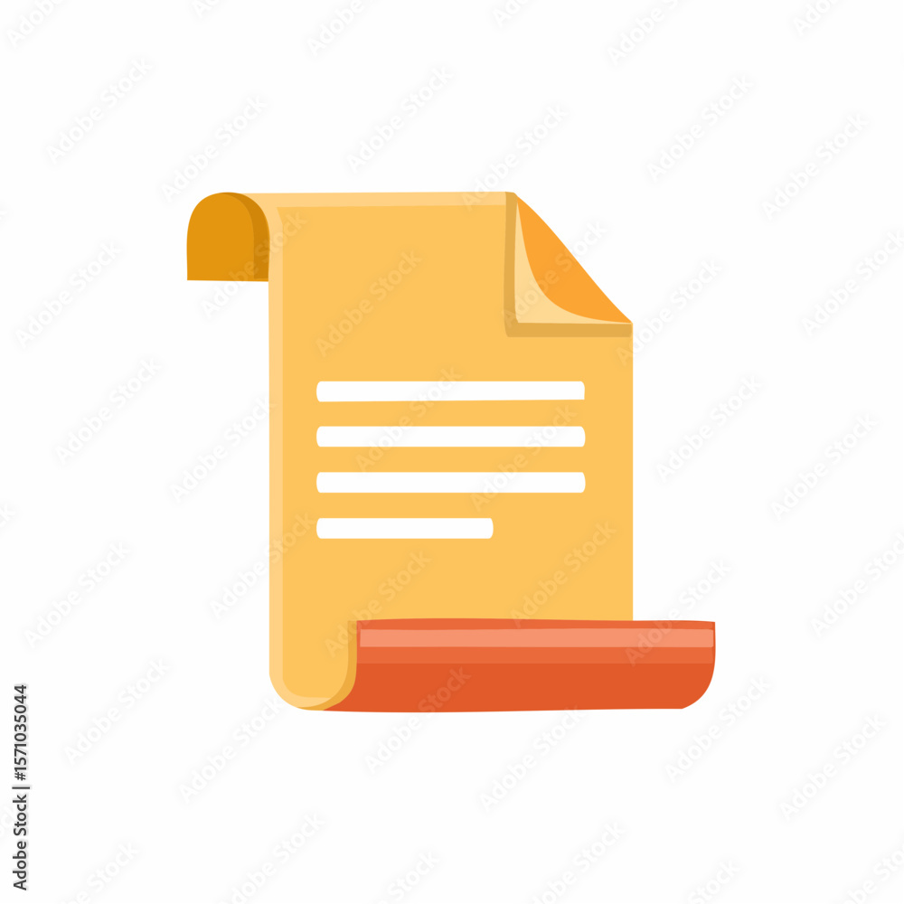 Fototapete presenting a document graphic showcasing a scroll, ideal for website elements, user interfaces, and 
