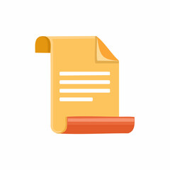 Presenting a document graphic showcasing a scroll, ideal for website elements, user interfaces, and designs representing paperwork or historical records.