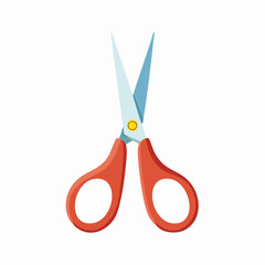 Simple red scissors graphic for crafting, design, or cutting-related themes, ideal for icons or creative projects requiring precision and a sharp, clean visual element.