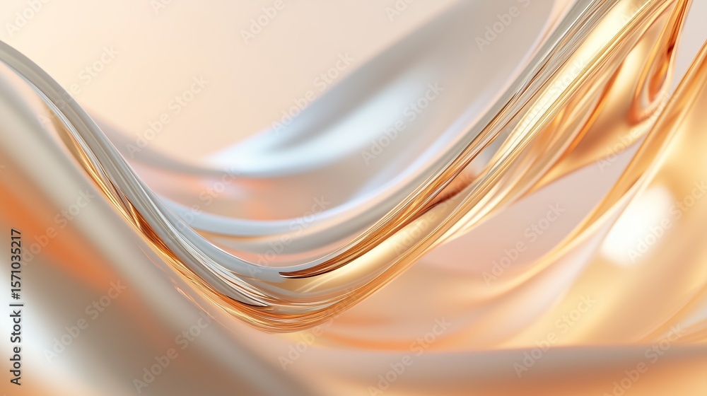 Aufkleber flowing abstract patterns in warm colors convey a sense of tranquility and elegance in this modern d
