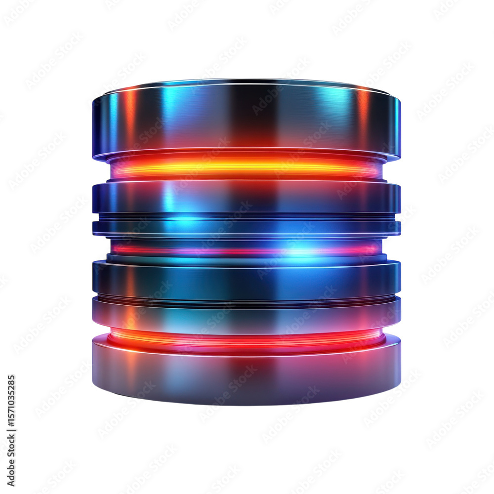 Poster server database icon illustration layer storage information digital data on transparent background