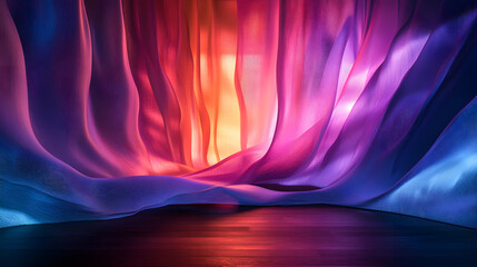 Abstract light waves flowing across the stage gradient, Stage light backdrop