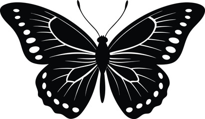  peacock butterfly silhouette vector illustration