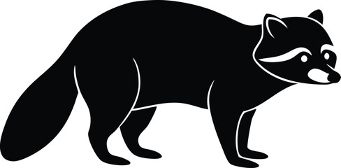 raccoon silhouette vector