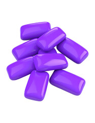 violet bubble gums isolated on transparent background, png