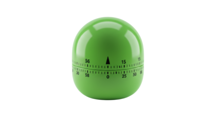 Green Kitchen Timer on White.