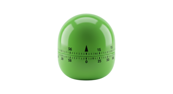 Green Kitchen Timer on White.